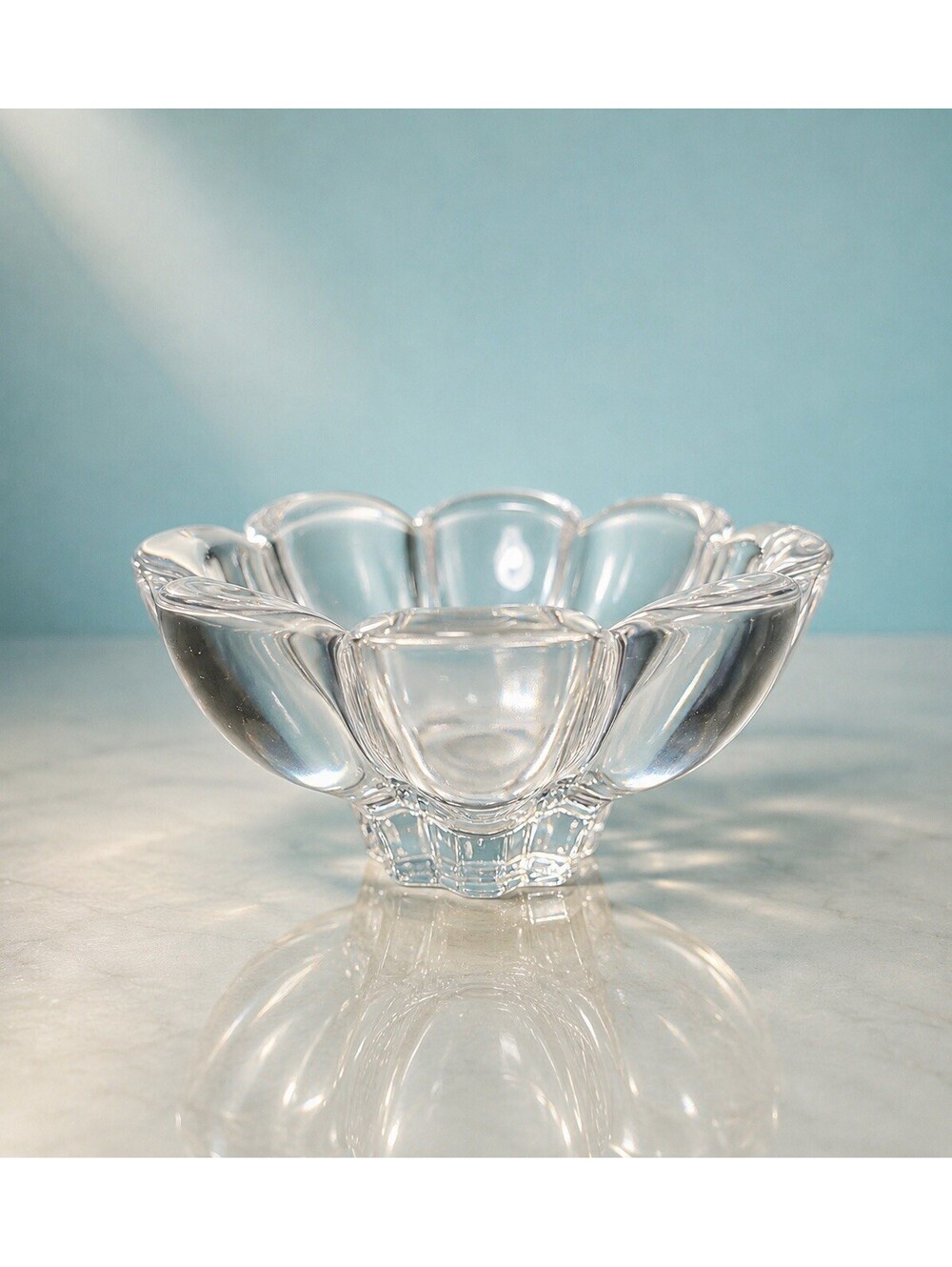 NWOT Mikasa Austria 1980s Bowl Zinnia Clear Lead Crystal, 5.5x3"